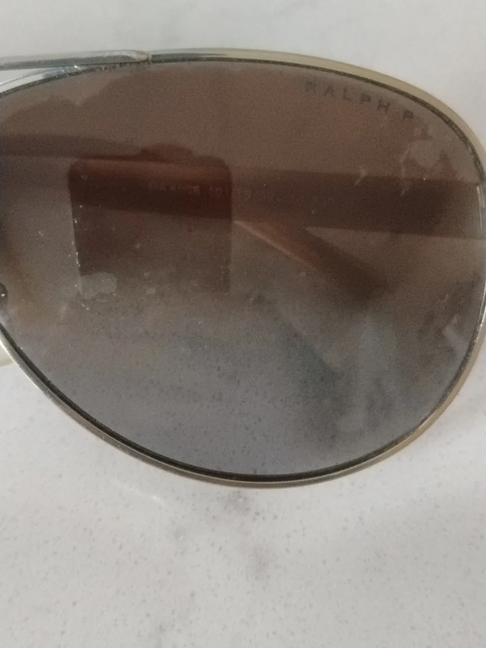 Ralph Lauren Aviator Sunglasses in Gold Frame with Brown Gradient Lenses